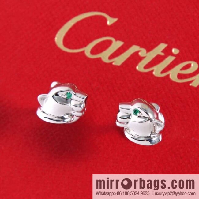 CARTIER Cartier Jungle series glossy leopard stud earrings
