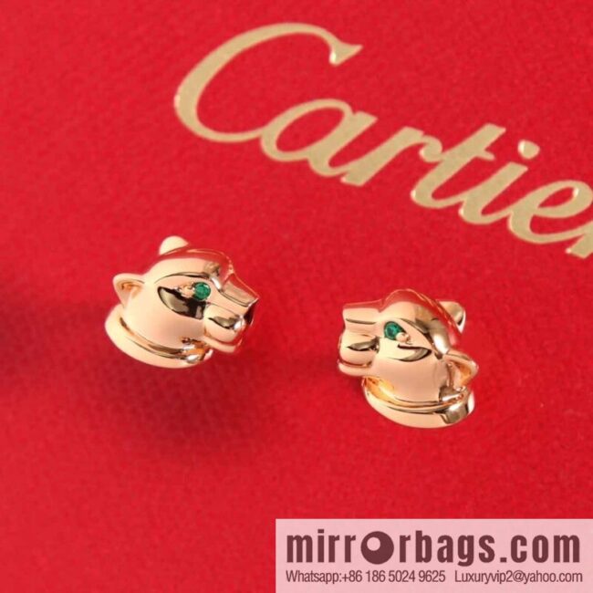 CARTIER Cartier Jungle series glossy leopard stud earrings