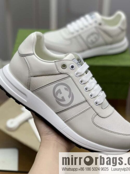 wsxc1691160326881_4-800x8000qkq3t1qqfh189688_20250708232353.jpg Gucci Gucci uses black and white leather and white mesh men\'s sports running shoes