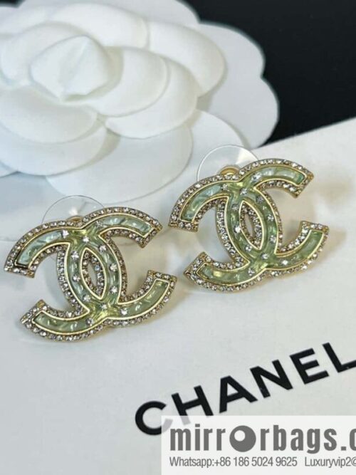 wsxc1691245724221_0-800x800jbj3oaiqnf3153739_20250705104031.jpg New ☑️ Chanel c1 double c with drill green acrylic stud earrings