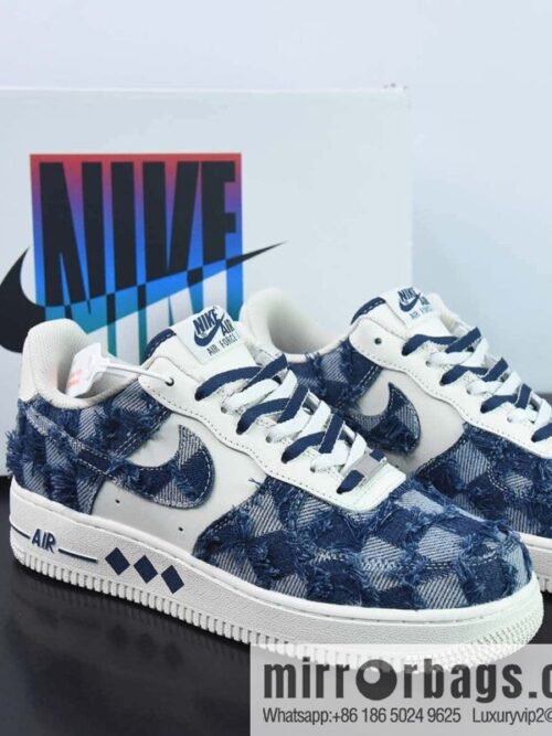 wsxc1691594910043_4-800x800tpt4a1313u2186511_20250708214717.jpg Nike Air Force 1 AF1 Air Force One/low-top, white and blue, denim plaid Item number: FB0607-099