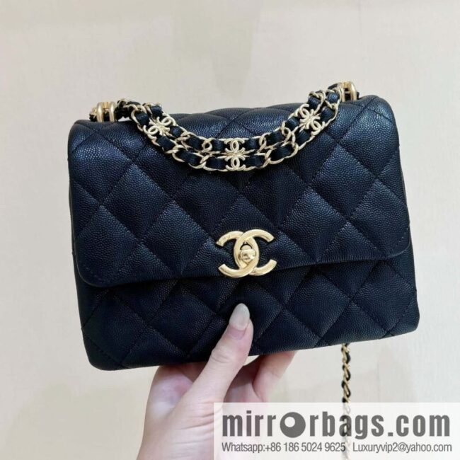 wsxc1691606326178_0-800x8005c21gv4kvk579714_20250719074809.jpg CHANEL 22k autumn and winter high-end ready-to-wear series, lychee leather square fat AS3580 black