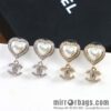 New ☑️ Chanel C2 double c peach heart love stud earrings