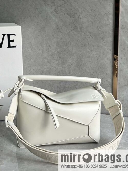 LOEWE Monochrome Glaze Puzzle geometric bag 0681 white
