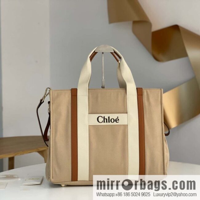 2023S Chloe KIDS Mother and Child Bag 40CM Khaki with Brown