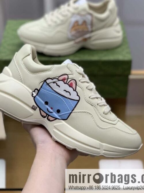 Gucci Gucci [New G Replica Luxury Handbag High Version] Unisex Vintage sneakers
