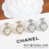 New ☑️ Chanel C2 double c peach heart love stud earrings