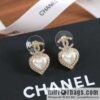 New ☑️ Chanel C2 double c peach heart love stud earrings
