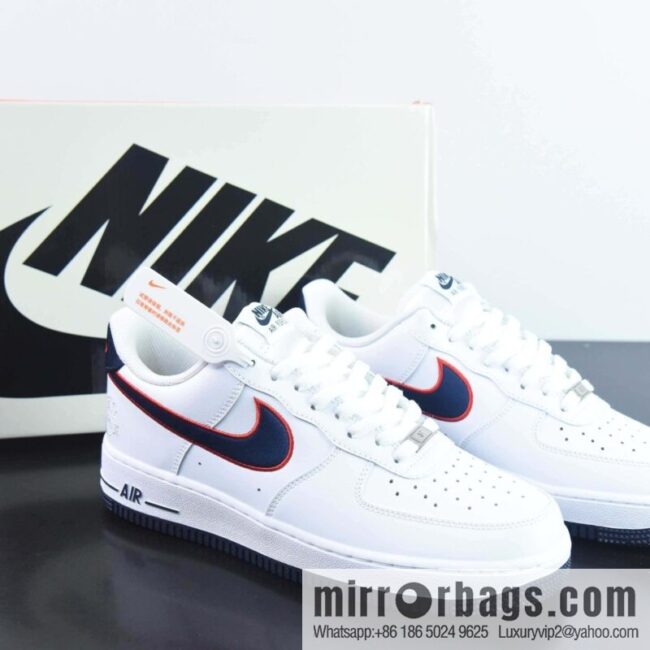 Nike Air Force 1 Low 07 \"Houston Comets\" White Blue Red, Item Number: FJ0710 100