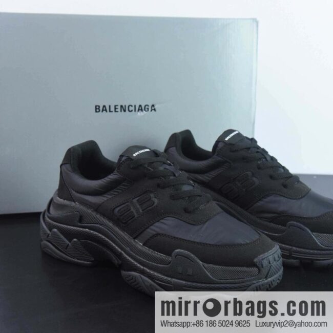 Balenciaga Triple S Mule Low Sneaker \"Black/White\" \"silk black LOGO\" 524039 W1F3 0102