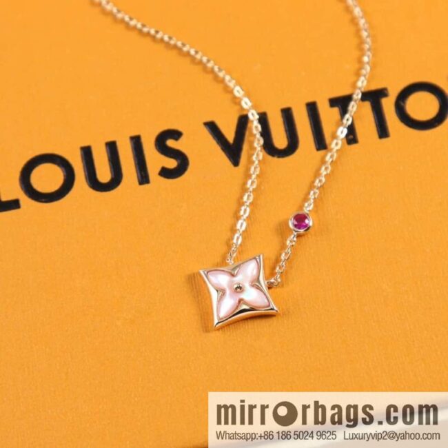 Louis Vuitton Louis Vuitton Qixi Festival Limited LV Pink Shell Rhombus Necklace