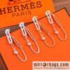 New ☑️ Hermès HERMES full drill pig nose chain stud earrings
