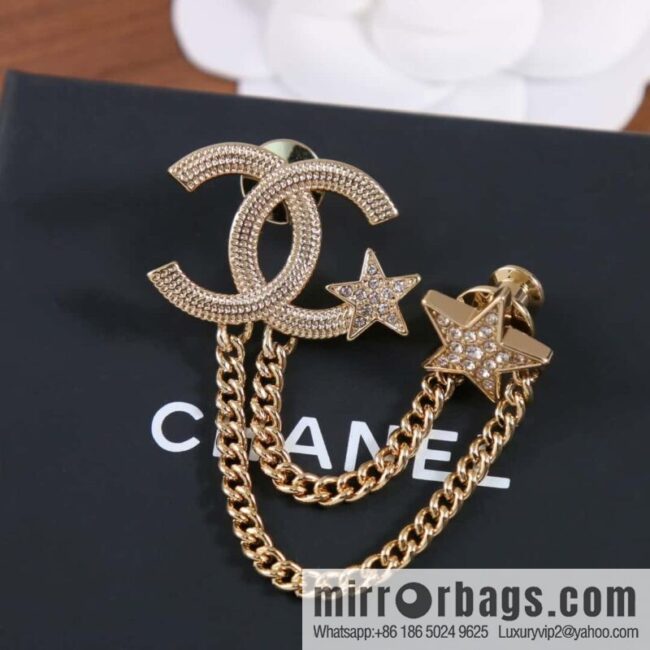 New ☑️ Chanel Double C Star Tassel Chain Brooch