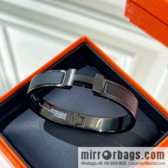 HERMES CLIC HH SO BLACK BRACELET Black H bracelet