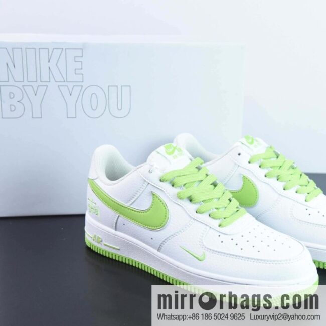 Nike Air Force 1 \'07 Low \"White/Apple Green\" Air Force One \"White Apple Green Stussy embroidery hook\" CW2288-111