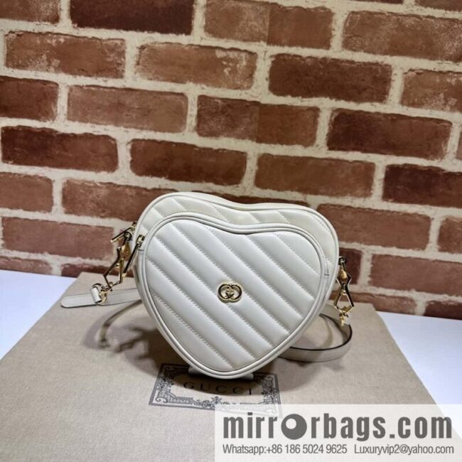 GUCCI Gucci interlocking double G mini heart shoulder backpack 721628