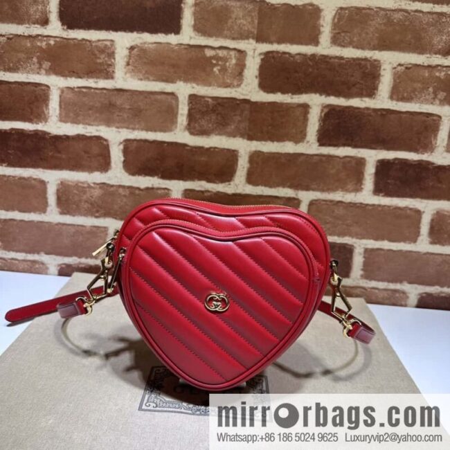 GUCCI Gucci interlocking double G mini heart shoulder backpack 721628