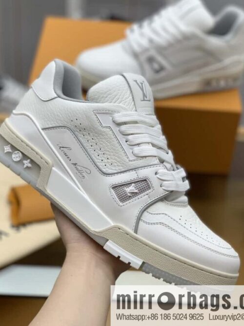 wsxc1693069255416_4-800x800dqzgg4elmgt177900_20250708172104.jpg LV White Calfskin Vuitton Logo His & Hers Sports Casual Shoes