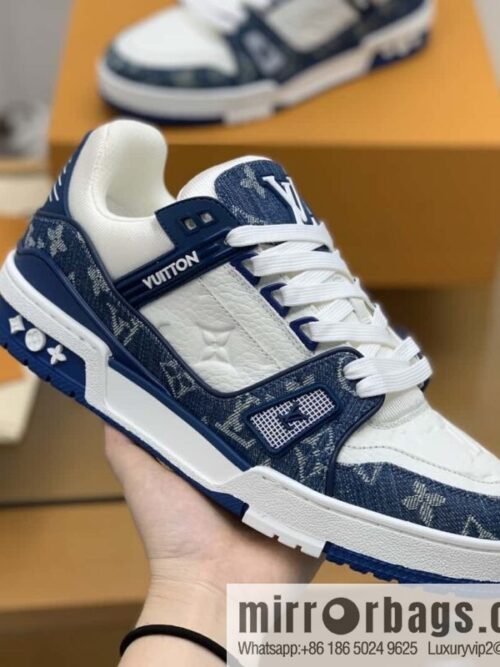 wsxc1693157925527_4-800x800alri54ngkhq177812_20250708171805.jpg LV blue denim patchwork white leather Vuitton logo His & Hers sports running shoes