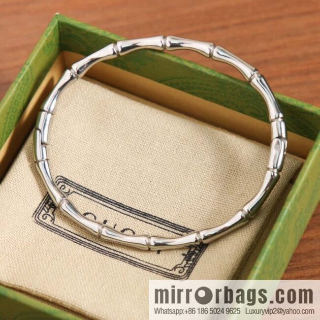 New Gucci Gucci silver glossy bamboo bracelet bracelet