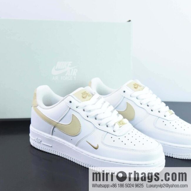 Nike Air Force 1 Low Air Force One Low Help Versatile Leisure Sports Board Shoes Gold Small Gold Hook, Item Number: CZ0270-105