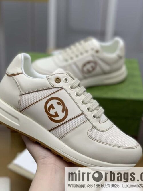 wsxc1693510878070_4-800x800eqemiqu30h2175532_20250708154042.jpg GUCCI beige leather with beige mesh, men\'s sports running shoes