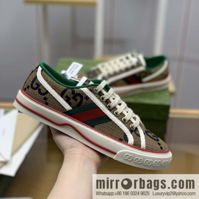 wsxc1693597087679_4-800x800kt3m3dtc2bo175409_20250708152947.jpg GUCCI Light Purple Super Double G canvas 1977 Unisex sneakers
