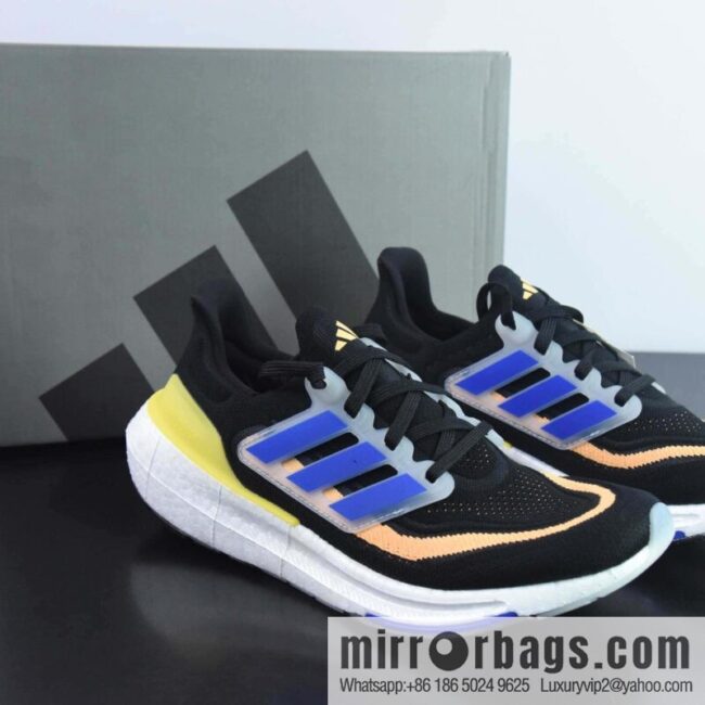 Adi AD Pure Boost 2023 Light \"White/Orange/Blue\" 23 Edition Lightweight UB Series Low Top Socks Knitted Breathable Slow Shock Leisure Sports Jogging Shoes, Item Number: HP9204