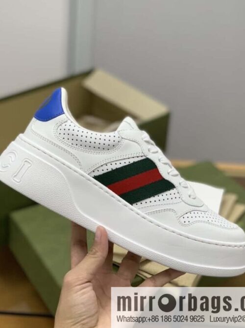 wsxc1693843007443_3-800x800urbg23rgyqr173884_20250705225243.jpg GUCCI cowhide material, red and green stripes, couple\'s little white shoes
