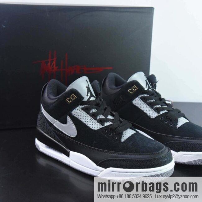 Air Jordan 3 Retro Tinker AJ3 black and gray sports shoes color scheme item number: CK4348-007