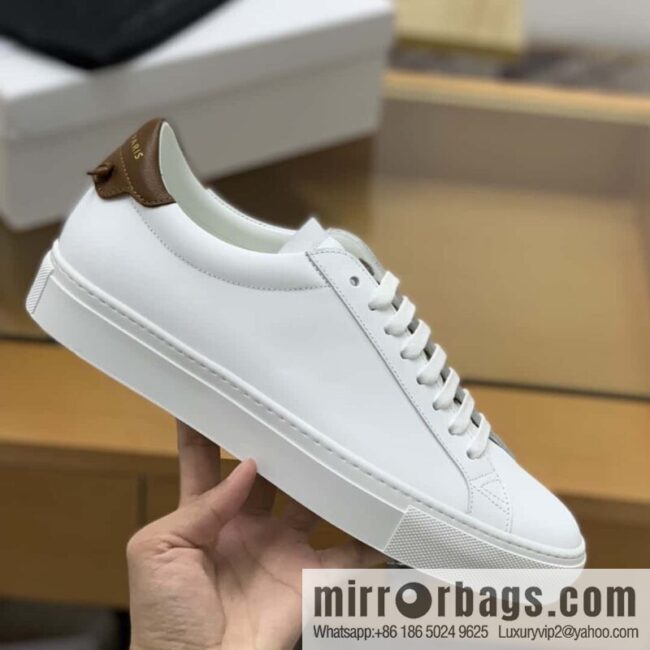 Givenchy/Givenchy, white leather, brown leather with knot, sports shoes for couples