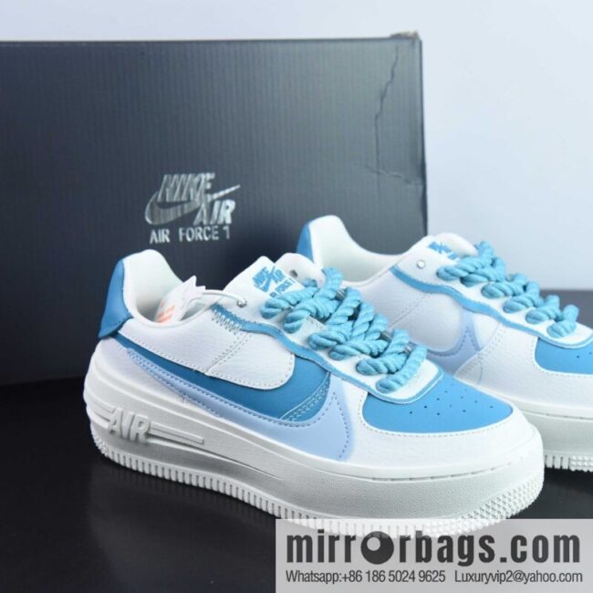 Nike Air Force 1 Low 07 PLT.AF. ORM white and blue sneakers, item number: DJ9946 111