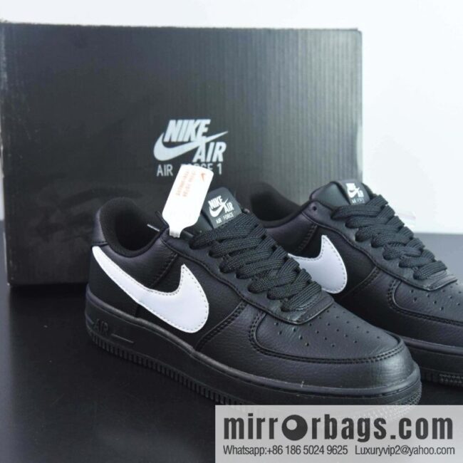 Nike Air Force 1 \'07 Low \"Air Force One Series\" Leather White and Black Enlarged Hook \"CI9553-001
