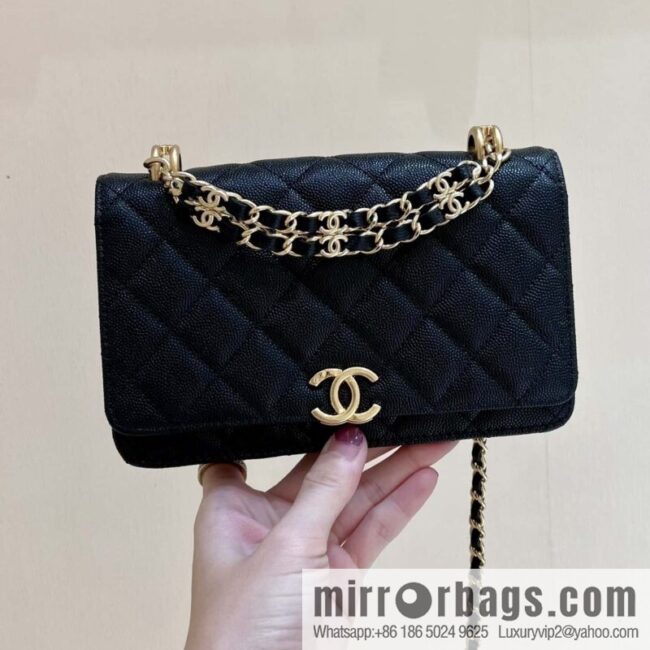 wsxc1694624528296_0-800x800sigbokb5fno59003_20250719003548.jpg CHANEL 22k autumn and winter high-end ready-to-wear collection, lychee leather woc AP3019 black