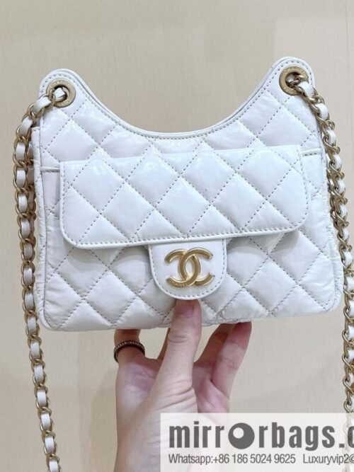 wsxc1694625181883_0-800x800dx5adh5wwyo58957_20250719003531.jpg CHANEL 23C early spring vacation new No. 5 gold coin tag hobo hippie bag AS3710 white
