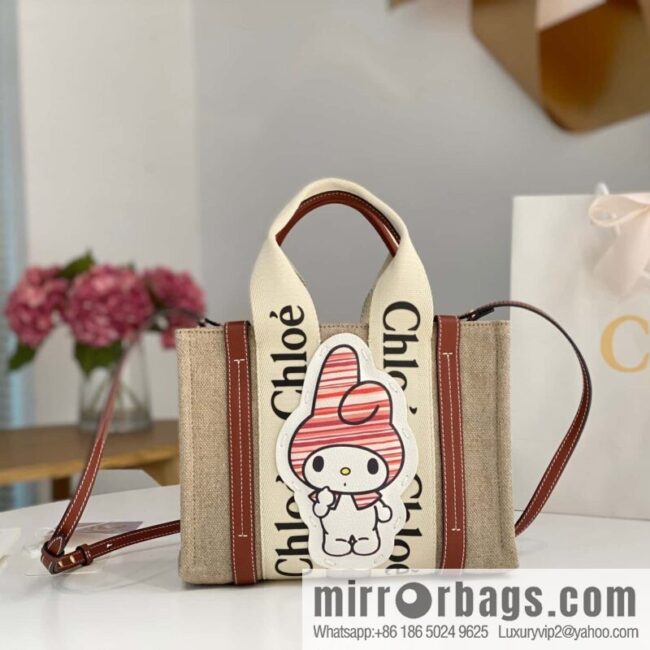 Chloe x My Melody joint, small Melody tote bag 26.5CM.