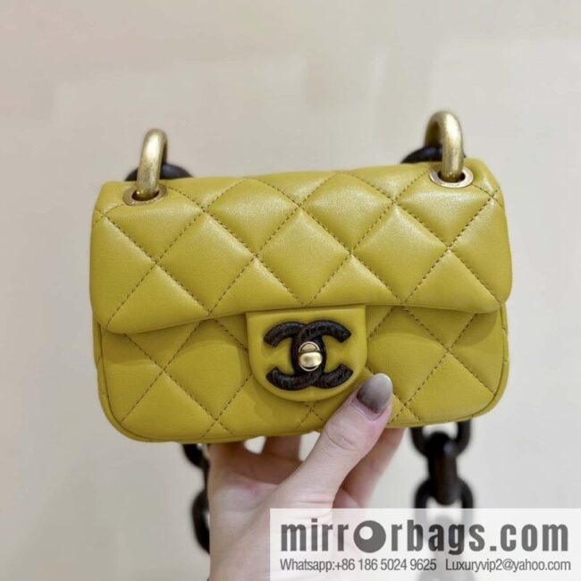 wsxc1694699723166_0-800x800t3tpt0mp43j58552_20250719003151.jpg CHANEL 23A Premium Handicraft Workshop Series, Dakar mahogany cf big mini bag AS4165 yellow