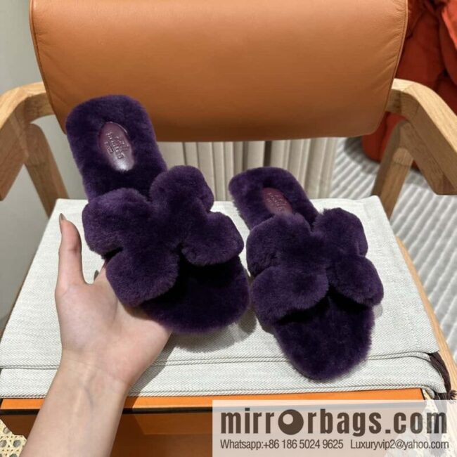 wsxc1696086456176_3-800x8004d4jpvf4onv166285_20250705185437.jpg Hermès Mink Hair Slippers, Purple
