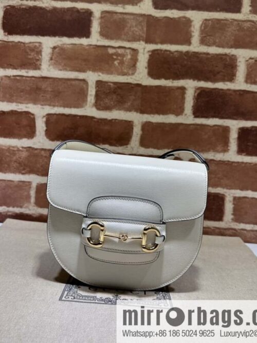 wsxc1696262549670_0-800x800lzkyqzmypix50314_20250718042747.jpg Gucci Horsebit 1955 series mini semi-circular handbag 760191 meters white full leather