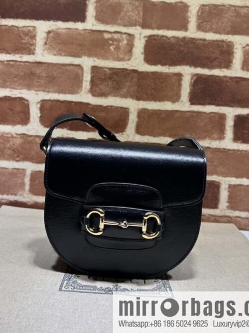 wsxc1696262563922_0-800x800jalypj04my350292_20250718042733.jpg Gucci Horsebit 1955 series mini semi-circular handbag 760191 black full leather
