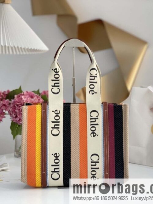 wsxc1696609861687_0-800x800nkflctwbm4p49628_20250718041915.jpg Chloe Rainbow 🌈 Woody Tote Bag, Medium 37CM