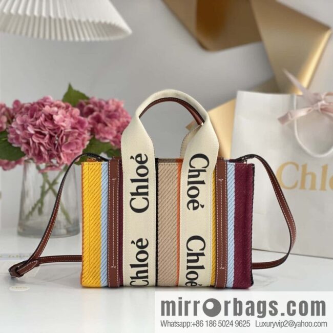 Chloe Rainbow 🌈 Woody tote bag, small 26CM