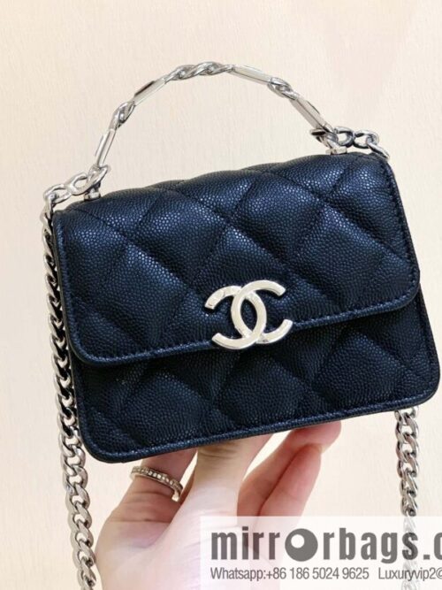 wsxc1696777653426_7-800x800mijebu3mcju47889_20250718035401.jpg CHANEL 2022cc spring/summer collection, enamel handle small satchel AP2758 black
