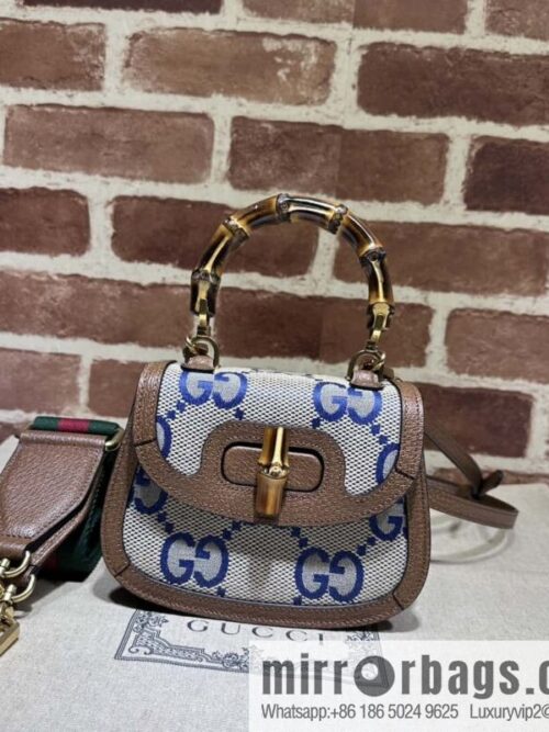 wsxc1696957084831_0-800x800xxk3hcqcjob46612_20250718034226.jpg Gucci Bamboo 1947 series super double G pattern mini handbag 686864 big G blue cloth