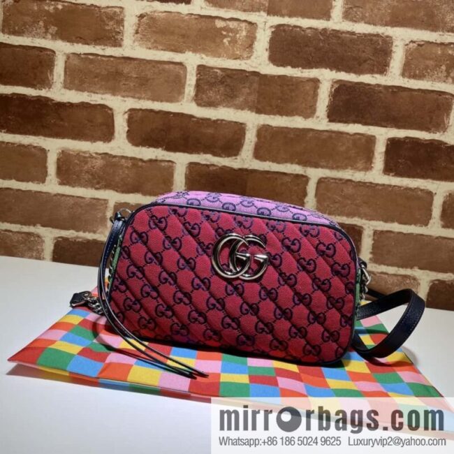 GUCCI GG Marmont series shoulder backpack 447632 red patchwork