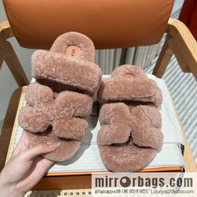 Hermès plush second uncle shoes Chypre sandals