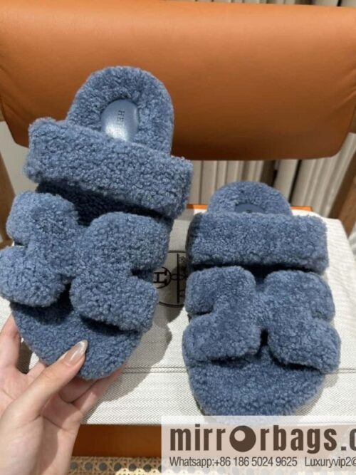 wsxc1697038506865_2-800x800xppteafyj04161500_20250705161456.jpg Hermès plush second uncle shoes Chypre sandals, premium blue