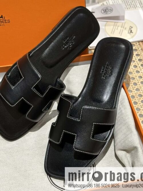 wsxc1697039704864_0-800x800toq5ozyz4gn161377_20250705161110.jpg Hermès leather outsole H slippers, black