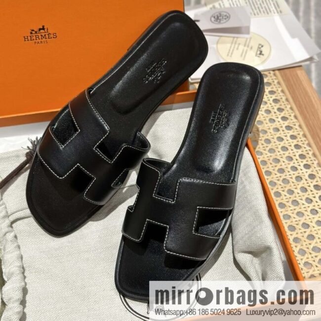 wsxc1697039704864_0-800x800toq5ozyz4gn161377_20250705161110.jpg Hermès leather outsole H slippers, black