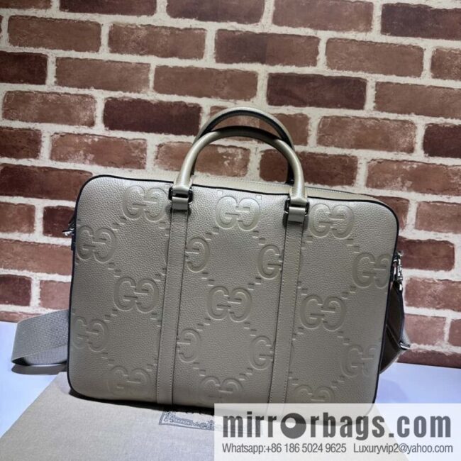 GUCCI super double G briefcase 658573 gray Li press G
